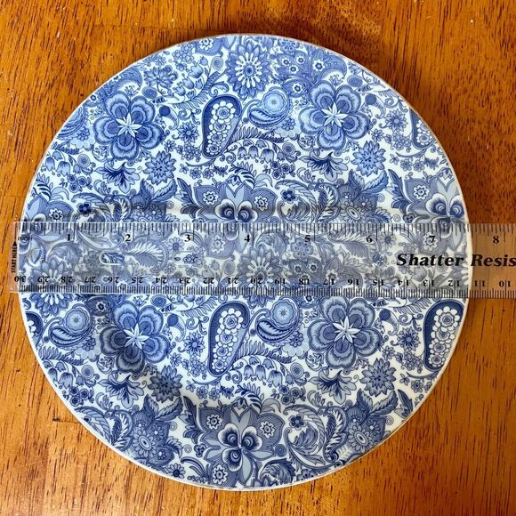 Blue Floral Plate Godinger Antique Reflections 7.5 Inches - Picture 8 of 8